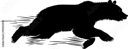 A dynamic silhouette of a bear running, representing wildlife and natural strength in motion.