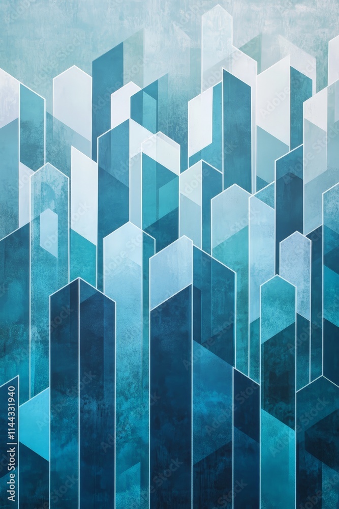 Geometric Abstract Art in Shades of Blue: Modern Digital Background with 3D Block Shapes for Creative and Professional Use Geometric Abstract Art in Shades of Blue: Modern Digital Background with 3D Block Shapes for Creative and Professional Use