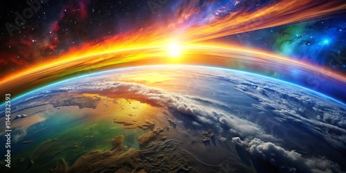 Earth's Atmospheric Layers: A Gaseous Shield -  Stunning Visual of Troposphere, Stratosphere, Mesosphere, Thermosphere, Exosphere