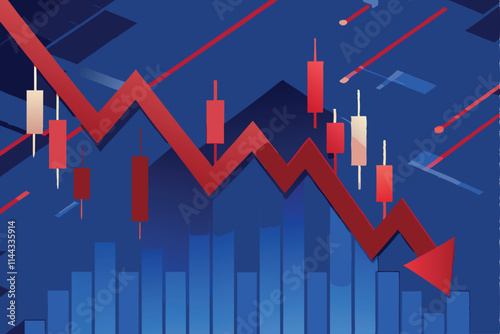 Design a vibrant vector illustration depicting the dynamic cryptocurrency market, showcasing price charts, various crypto symbols, and trading elements.  Include a futuristic aesthetic.