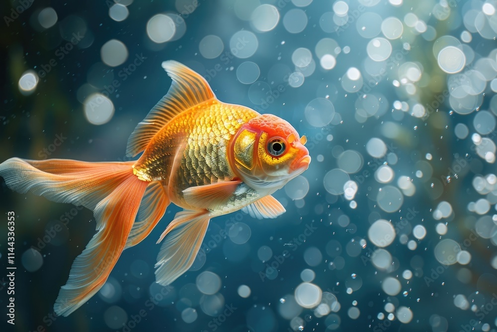 Goldfish leaps out of the aquarium to throw itself into the sea Goldfish leaps out of the aquarium to throw itself into the sea