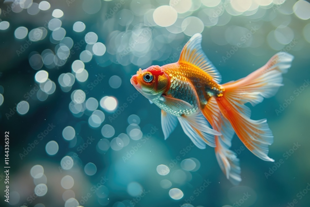 Goldfish leaps out of the aquarium to throw itself into the sea Goldfish leaps out of the aquarium to throw itself into the sea