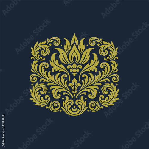 golden decorative elements. Vintage decor floral collection. photo