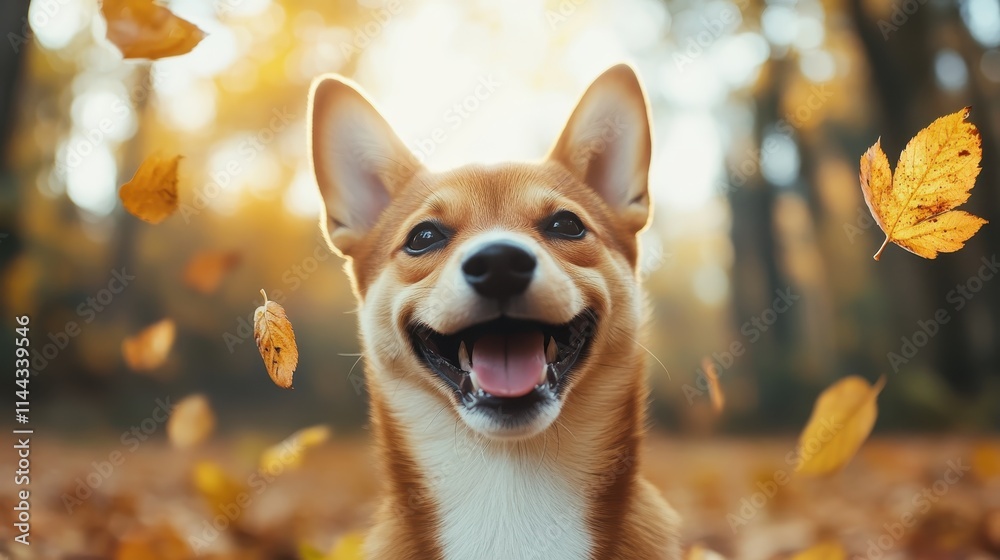 A cheerful Shiba Inu sits among brightly colored autumn leaves in the dappled sunlight, perfectly capturing the essence of happiness and serenity outdoors. A cheerful Shiba Inu sits among brightly colored autumn leaves in the dappled sunlight, perfectly capturing the essence of happiness and serenity outdoors.