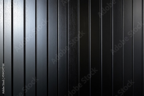 Wallpaper Mural Metallic surface with vertical slats reflecting light, creating an industrial textured background Torontodigital.ca