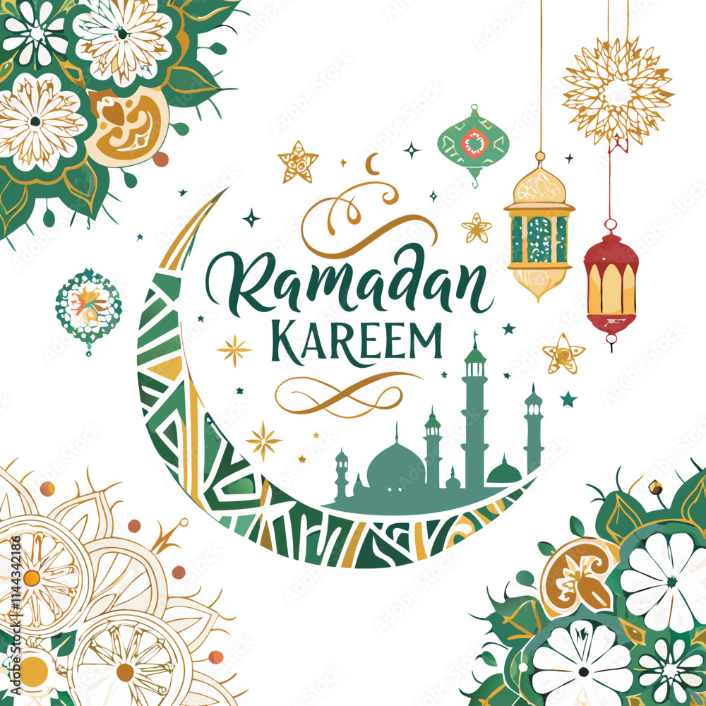 Obraz premium Ramadan Kareem vector art illustration