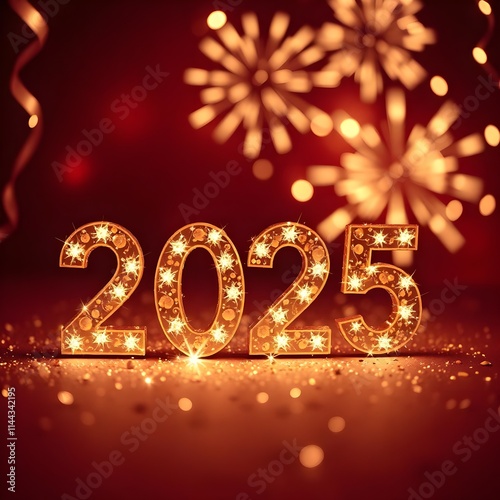 2025 Happy New Year Celebration Background