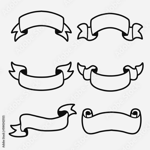 set of ribbon good for icon, symbol, element design, logo, etc