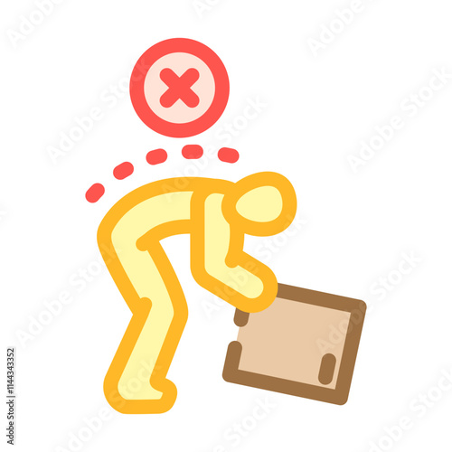 safe lifting technique injury prevention color icon vector. safe lifting technique injury prevention sign. isolated symbol illustration