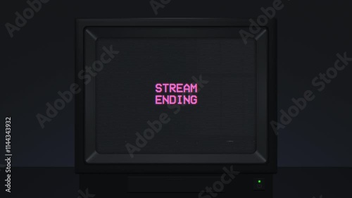 Stream Ending On Retro CRT Television Screen
