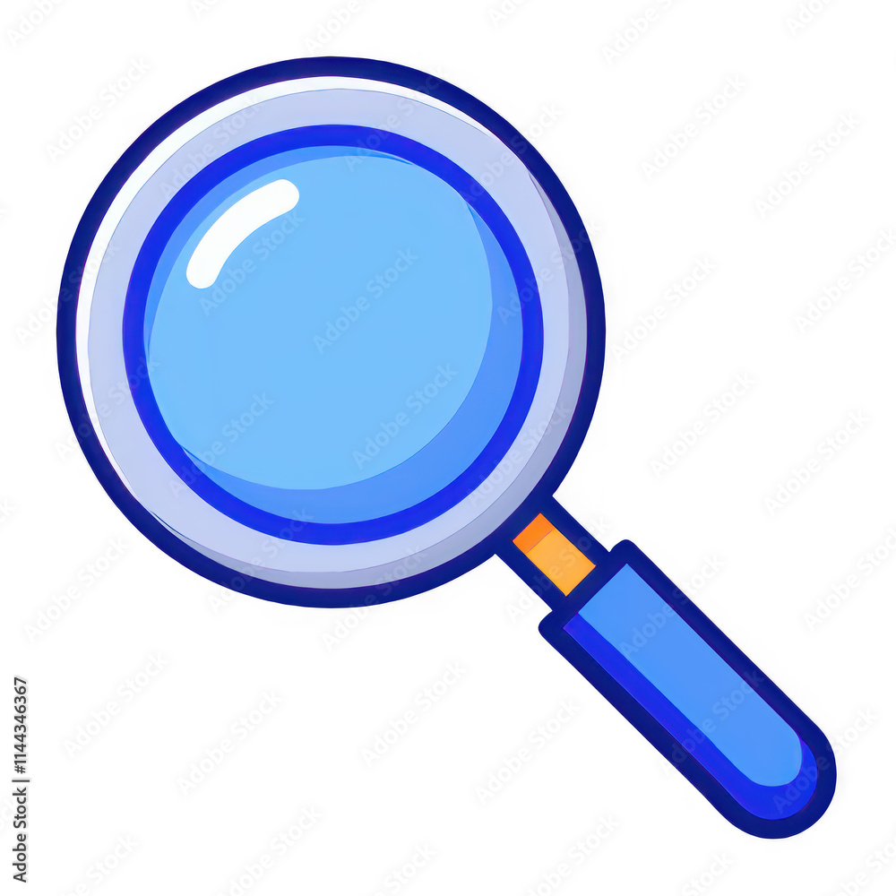 Digital Illustration of a Magnifying Glass with a Minimalistic Design Digital Illustration of a Magnifying Glass with a Minimalistic Design