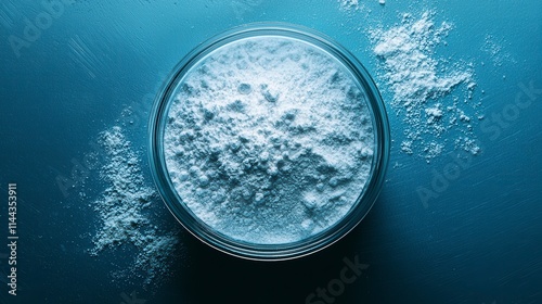 Electrolyte powder for rehydration kitchen setting product display minimalist environment top view health concept