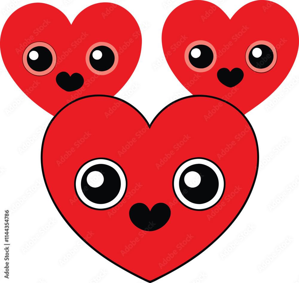 Fototapeta premium Red heart icons set vector illustration. Print