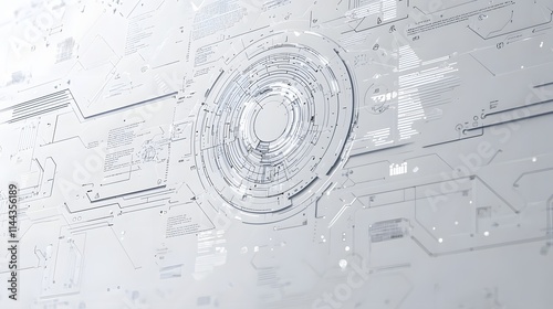 Light Gray Technology Blueprint with Copy Space