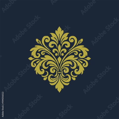 golden decorative elements. Vintage decor floral collection. photo