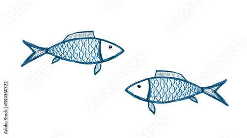 Two blue fishes