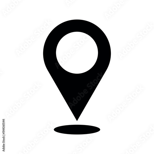 location pin icon black vector