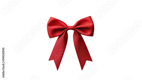 A Beautifully Neatly Tied Red Ribbon in Bow Shape Perfect for Gift Wrapping and Celebrations.