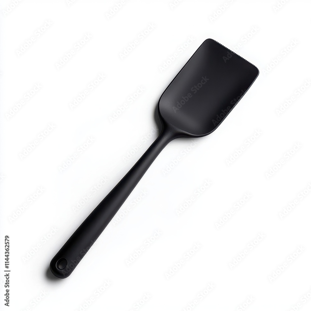 Black kitchen spatula, isolated on a white background. Black kitchen spatula, isolated on a white background.