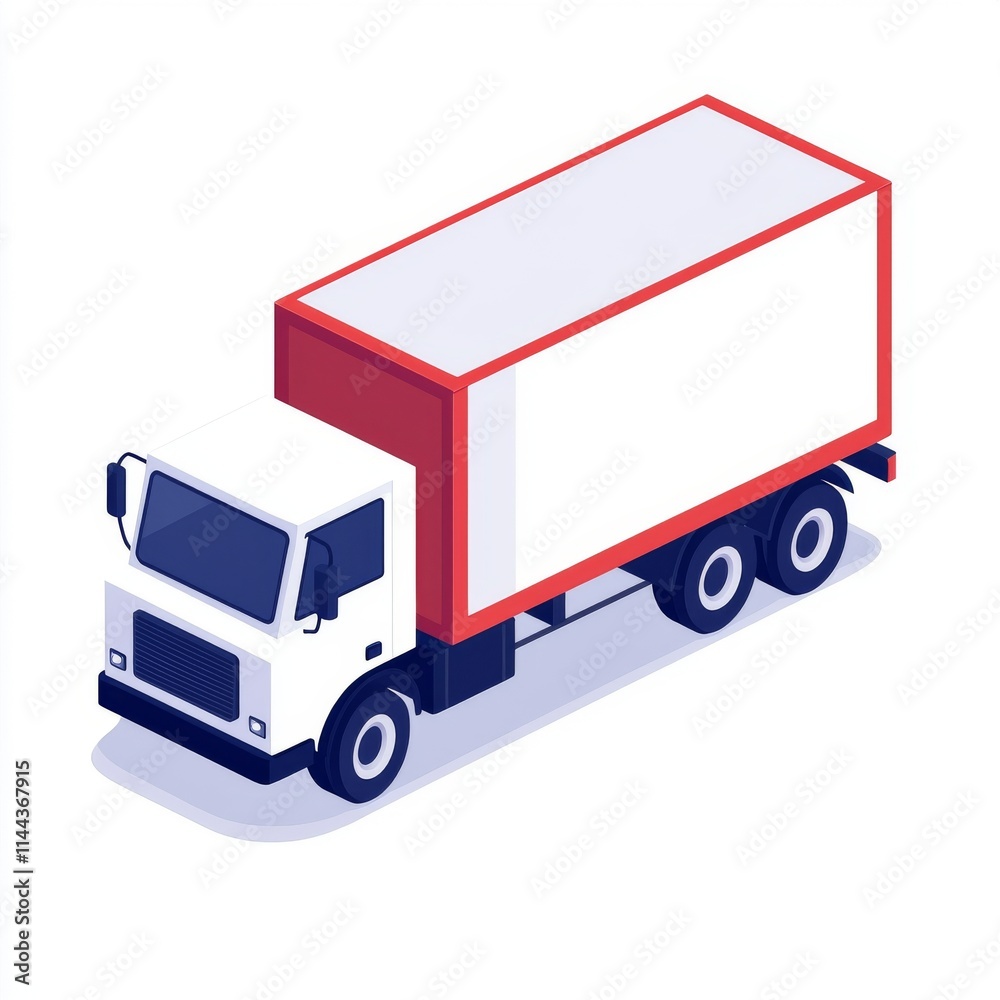 Isometric Truck for Logistics and Delivery Themes Isometric Truck for Logistics and Delivery Themes