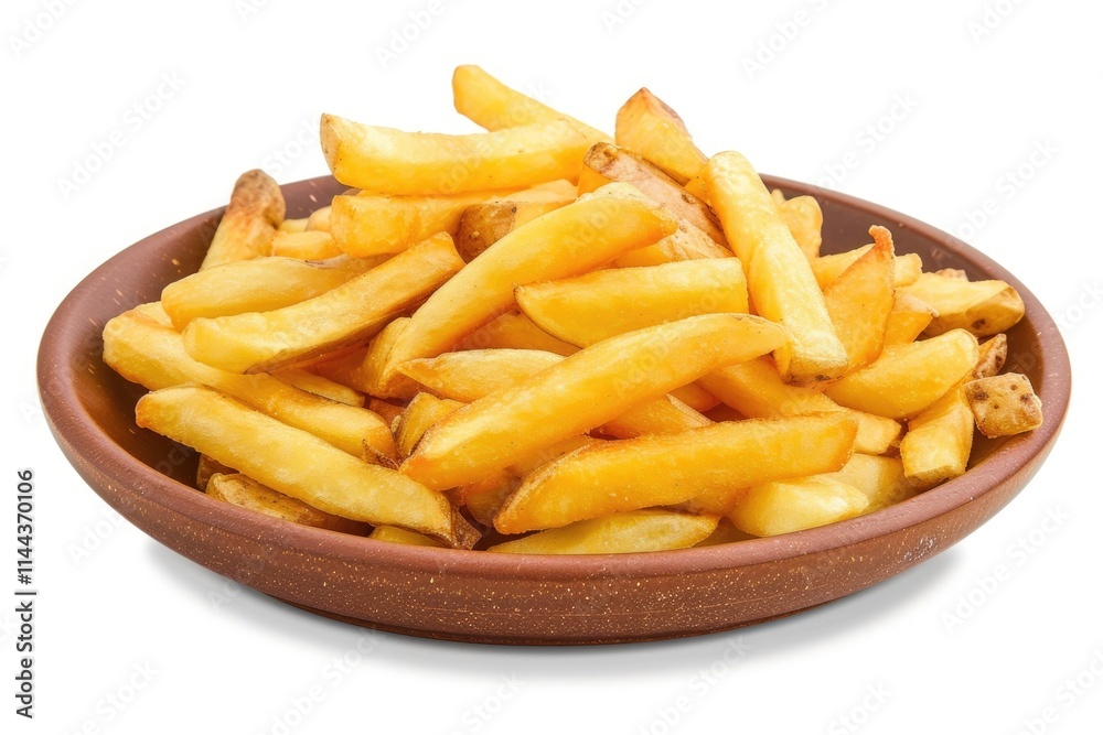 Potatoes fries in the plate isolated on white Potatoes fries in the plate isolated on white