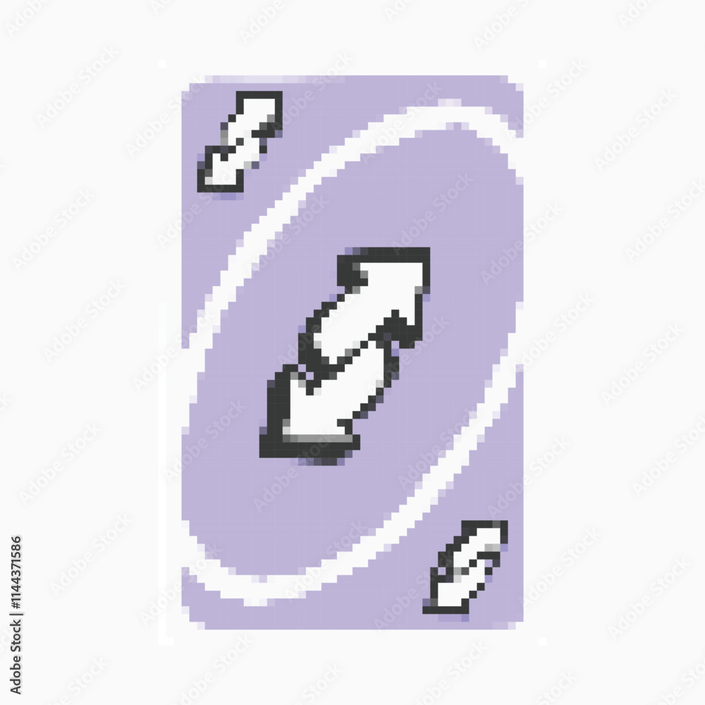 Pixel Art Of Uno Reverse Card Vector