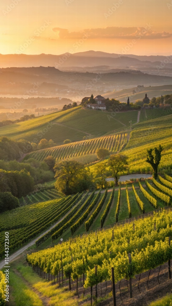 Fototapeta premium Vineyard in region , Serene relaxation view