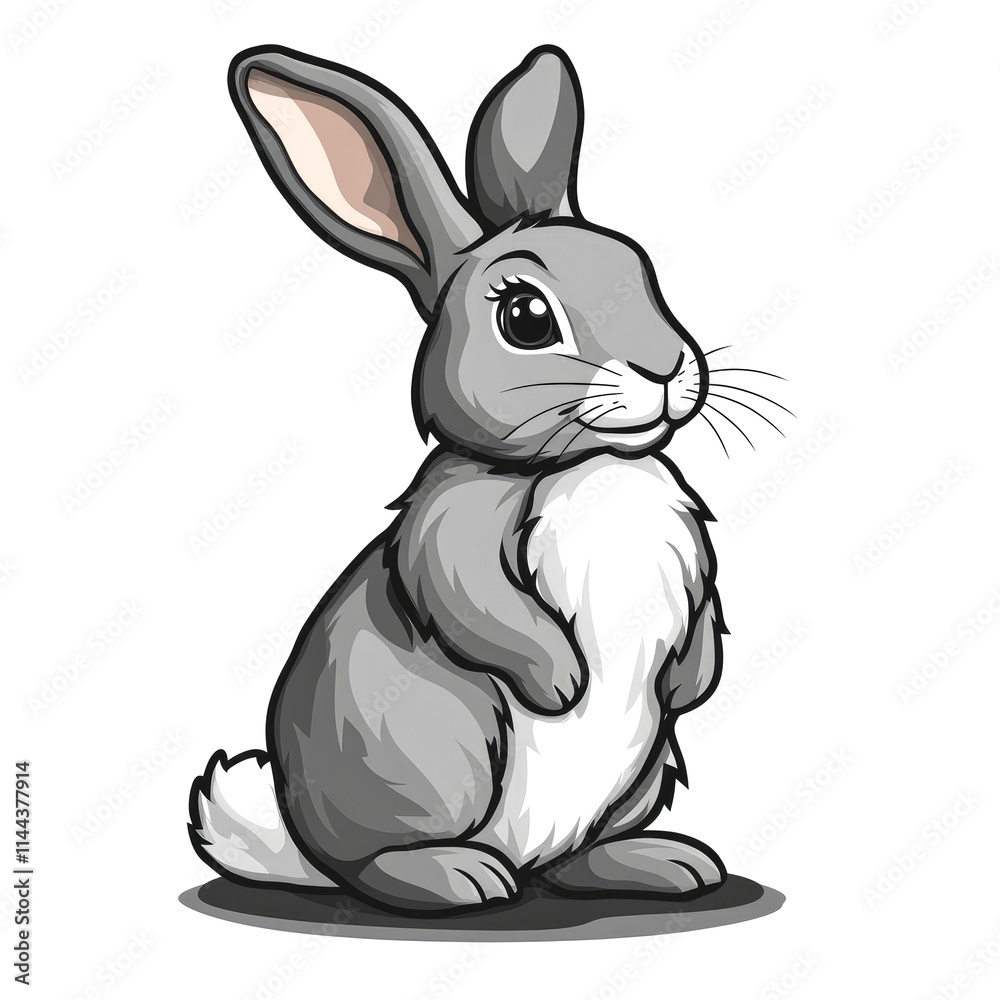 Cute cartoon gray bunny rabbit. Cute cartoon gray bunny rabbit.