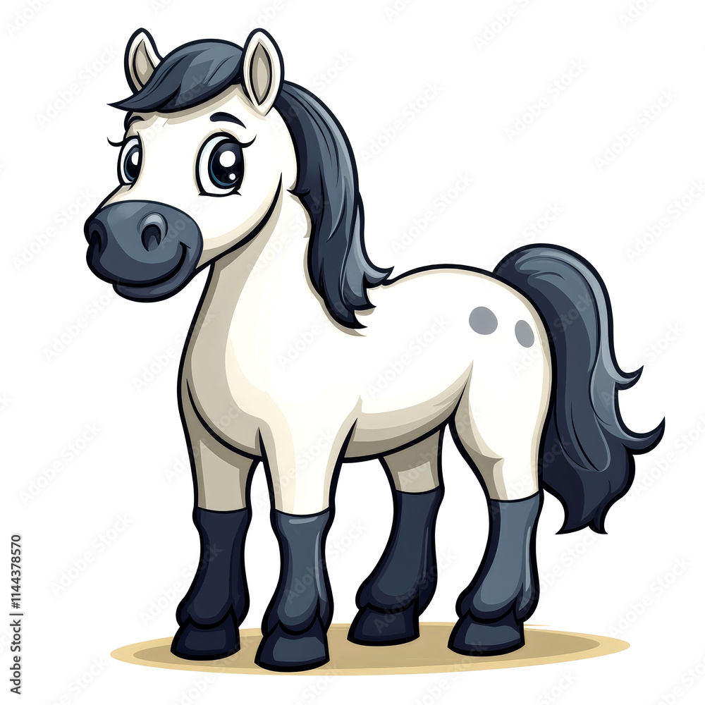 Fototapeta premium Cute cartoon pony illustration.