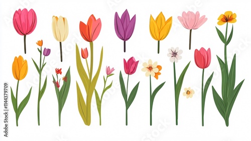 Wallpaper Mural Vibrant Tulip Flower Vector Illustration for Design Projects Torontodigital.ca