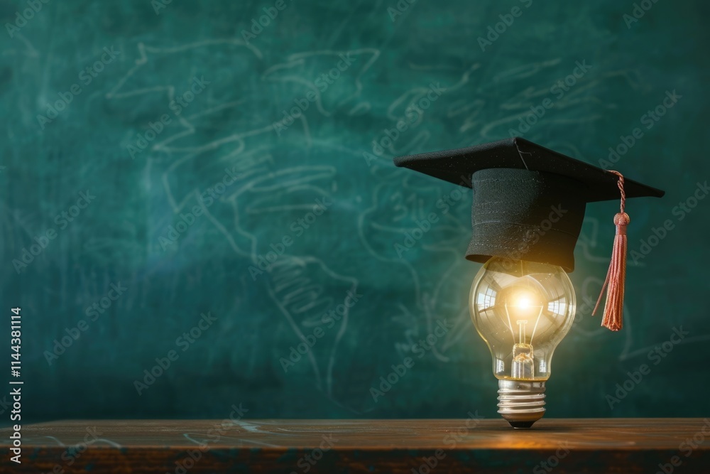 Creative learning concept for student success with world lightbulb.