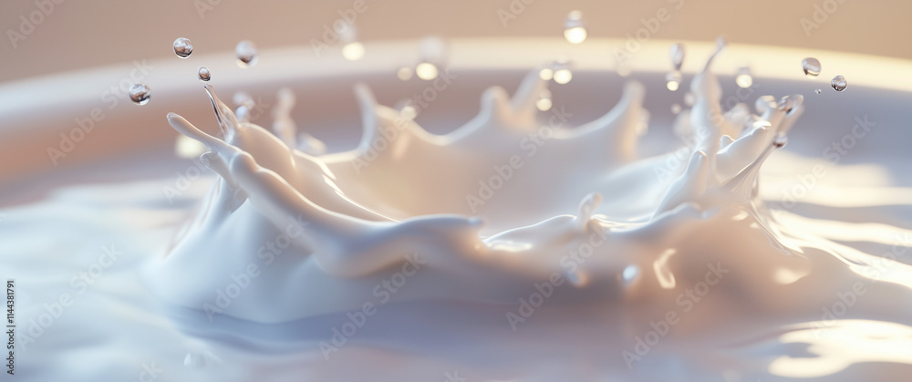 Serene Creamy Liquid Splash with Warm Lighting Serene Creamy Liquid Splash with Warm Lighting