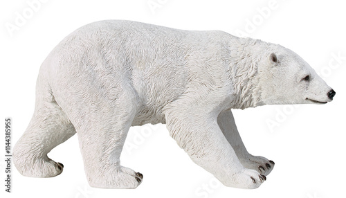 Stucco white bear, side view cut out isolated transparent background photo