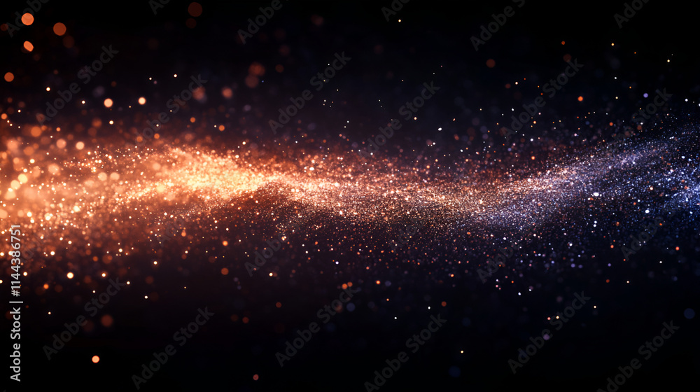 Obraz premium Dark blue purple glowing grainy gradient glitter wavy background, Holiday Abstract shiny color blue design element, colorful light effects on a dark background
