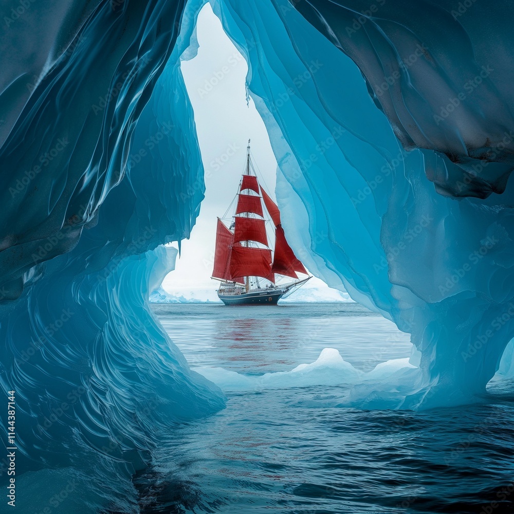 Boat on the Arctic ocean