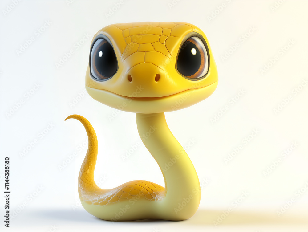 Fototapeta premium very cute baby snake on white background 