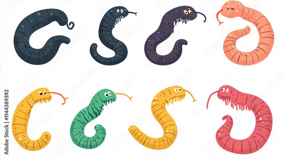 Obraz premium Detailed Worms Icon Vector Illustration for Creative Projects and Designs