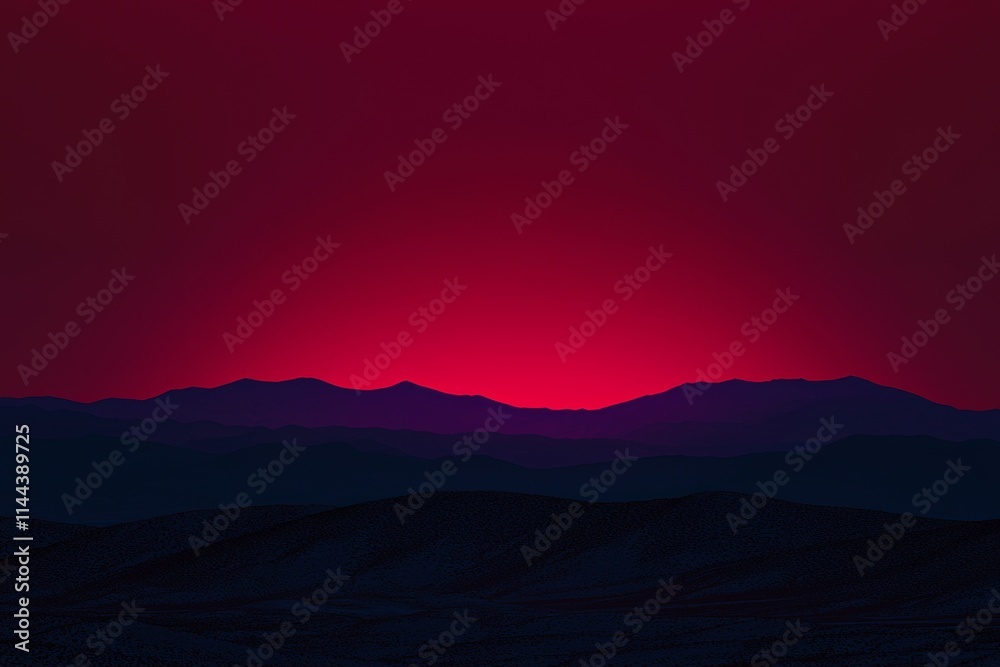 Fototapeta premium In the early morning, a dense mist blankets the mountains and the sky before the sun rises.