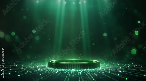 Wallpaper Mural Abstract green digital platform with lights. Torontodigital.ca