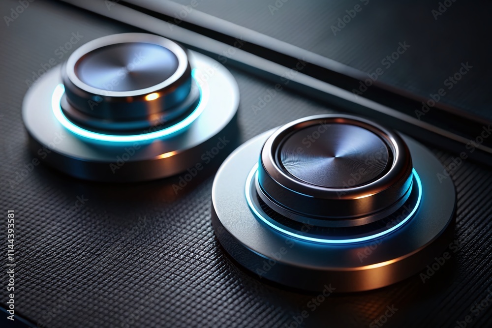 Modern Switch Buttons Night Photography - Illuminated Power Buttons, Dark Background, Sleek Design, On Off Toggle Modern Switch Buttons Night Photography - Illuminated Power Buttons, Dark Background, Sleek Design, On Off Toggle