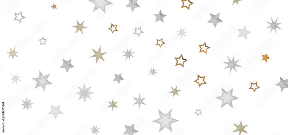 A digital abstract art depicting a starry night sky. The image features a variety of sized stars in shades of white, gold and silver against a dark background. A digital abstract art depicting a starry night sky. The image features a variety of sized stars in shades of white, gold and silver against a dark background.
