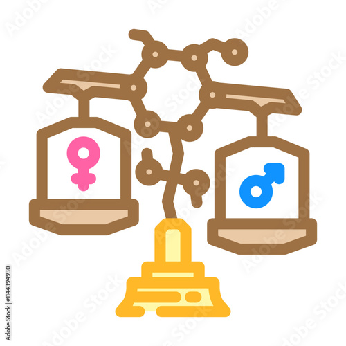 hormonal imbalance woman disease color icon vector. hormonal imbalance woman disease sign. isolated symbol illustration