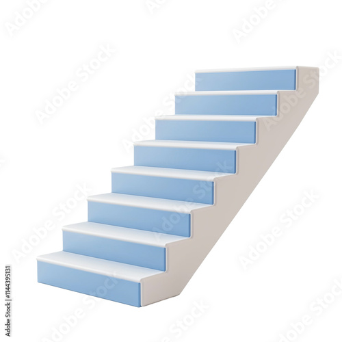 Wallpaper Mural 3D icon of blue staircase for progress isolated on transparent background Torontodigital.ca