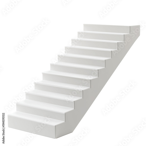 Wallpaper Mural 3D icon of white staircase for progress isolated on transparent background Torontodigital.ca