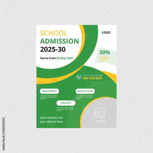 school admission  flyer design template