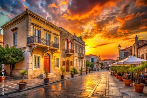 Aegina Sunset: Palace Streets, Greek Island Golden Hour Photography