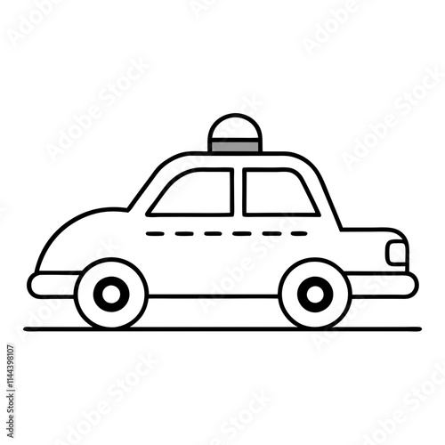 Taxi Meter Line Art on White Background 