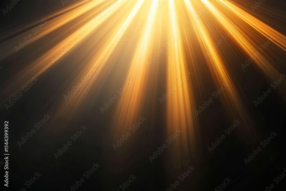 Obraz premium Sunlight rays highlighted against a black background for overlay purposes.