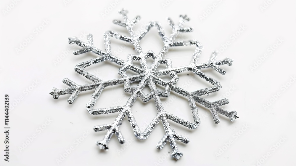 The Delicate Snowflake Isolated on White Background: A Captivating Symbol of Winter's Beauty and Purity.