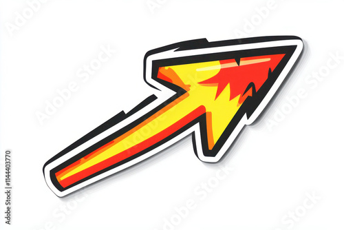cartoon arrow icon sticker icon, comic book style on white background